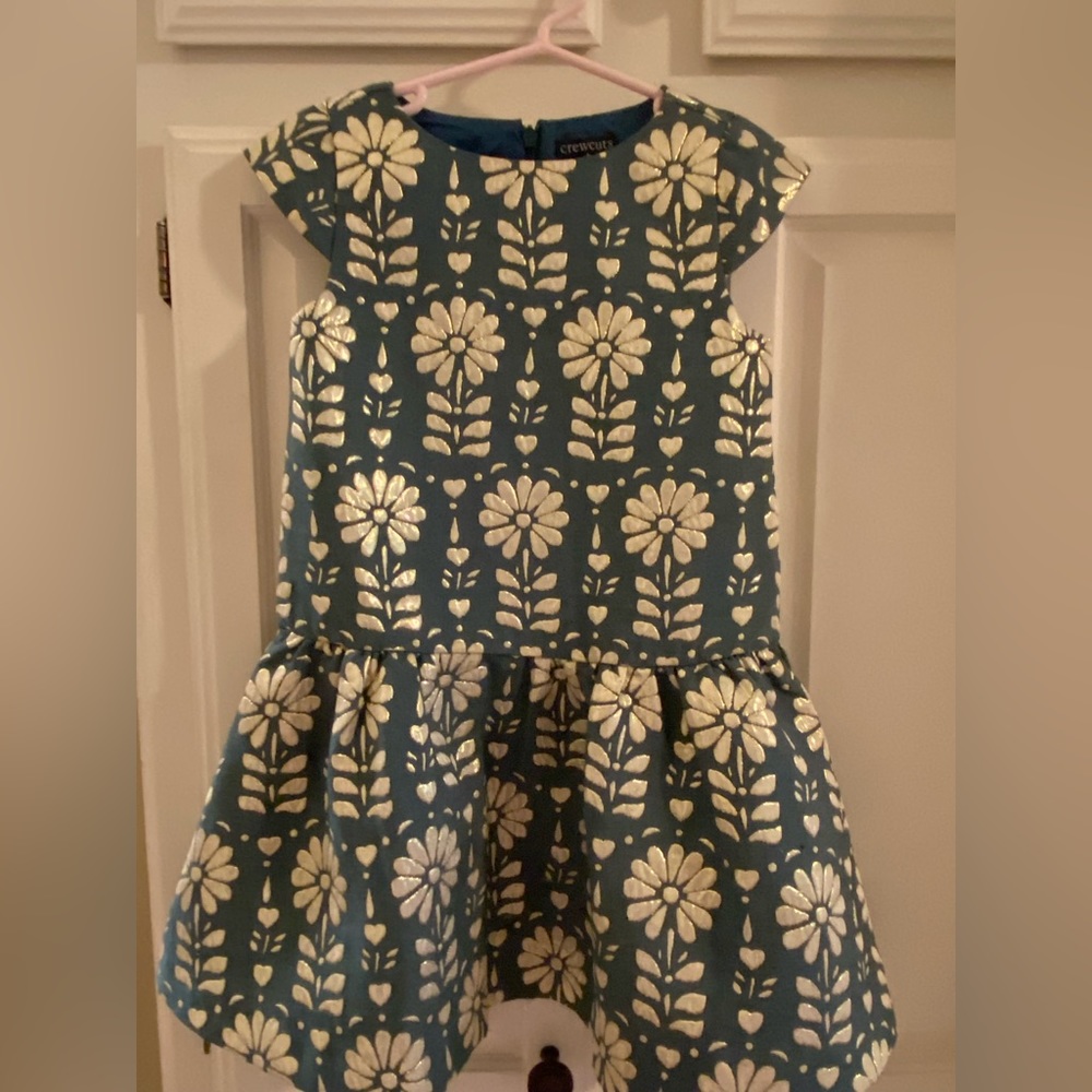 Crewcuts metallic jacquard dress. Size 5. Perfect condition.